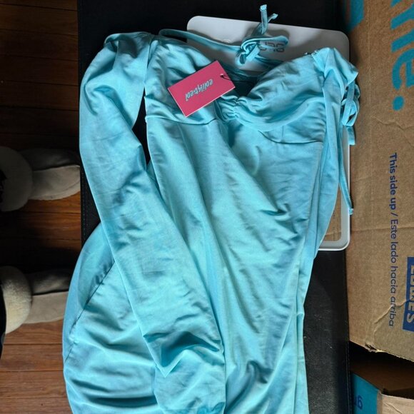 Edikted "ariel off shoulder mesh mini dress" - Picture 3 of 3